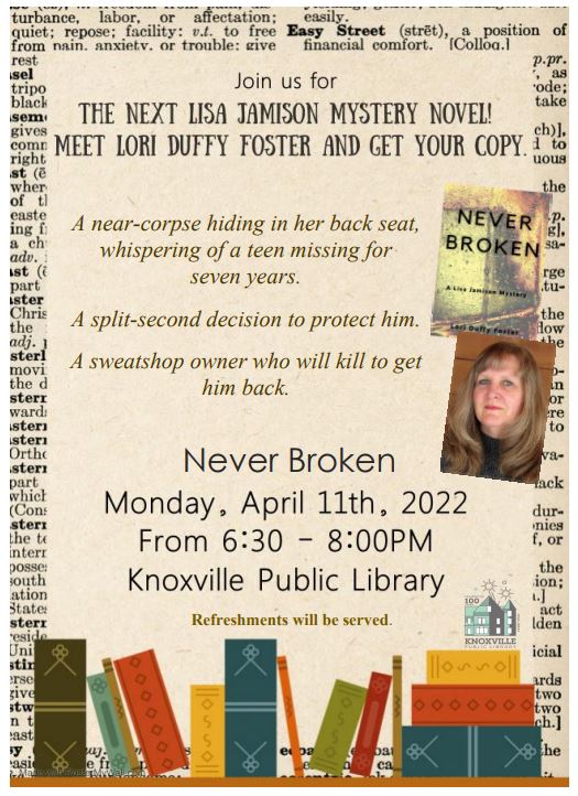 lisa jamison mystery novel event - never broken